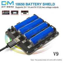 Four 18650 Lithium Battery Shield V9 Mobile Power band Micro/Type-C USB Expansion Board Module 5V/3A 3V/1A For Arduino ESP8266