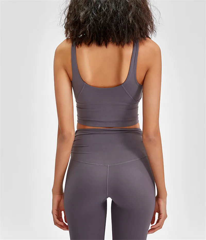 Lulu Fitness Tank Top Women Sports Support Sexy Tight Gym Yoga Vest Buttery Soft Weightless With Removable Chest Pad Custom Logo
