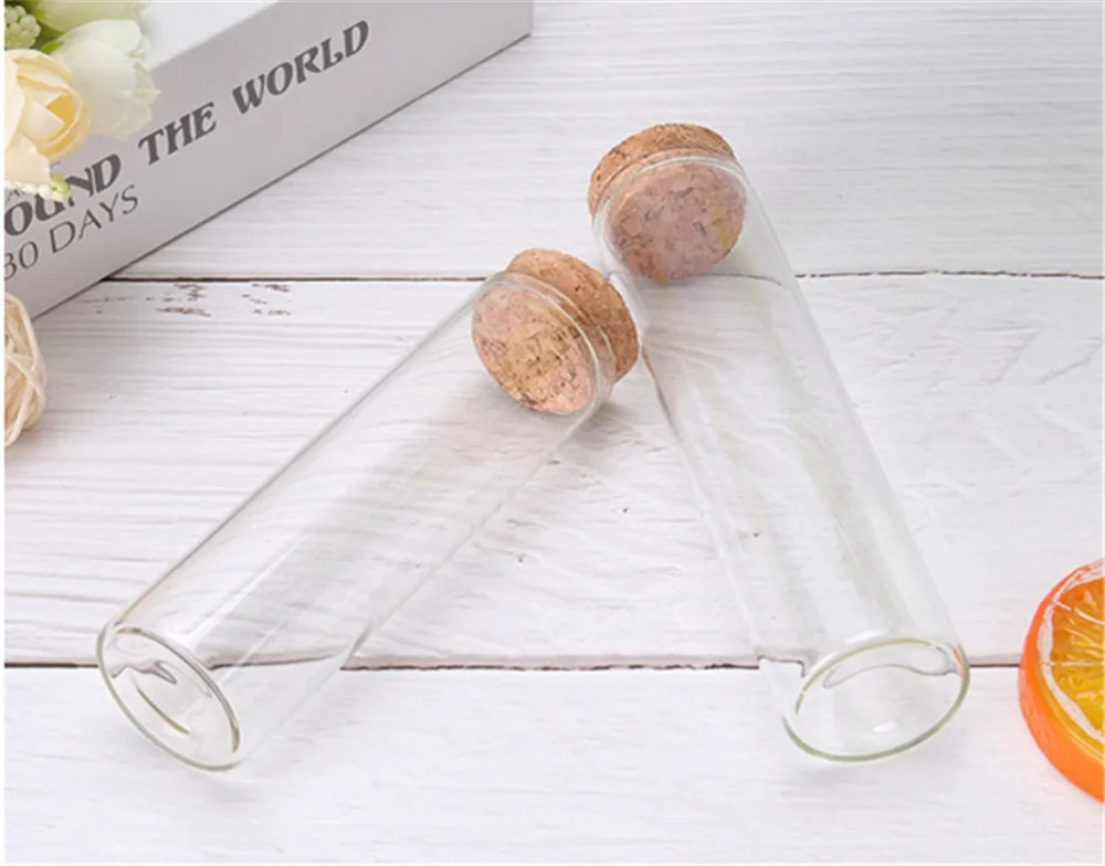 24pcsLot Tiny Cork In Vitro Thick Glass Bottles Wishing Bottle Glass Cork Stopper Jars Storage Souvenir Container (16)