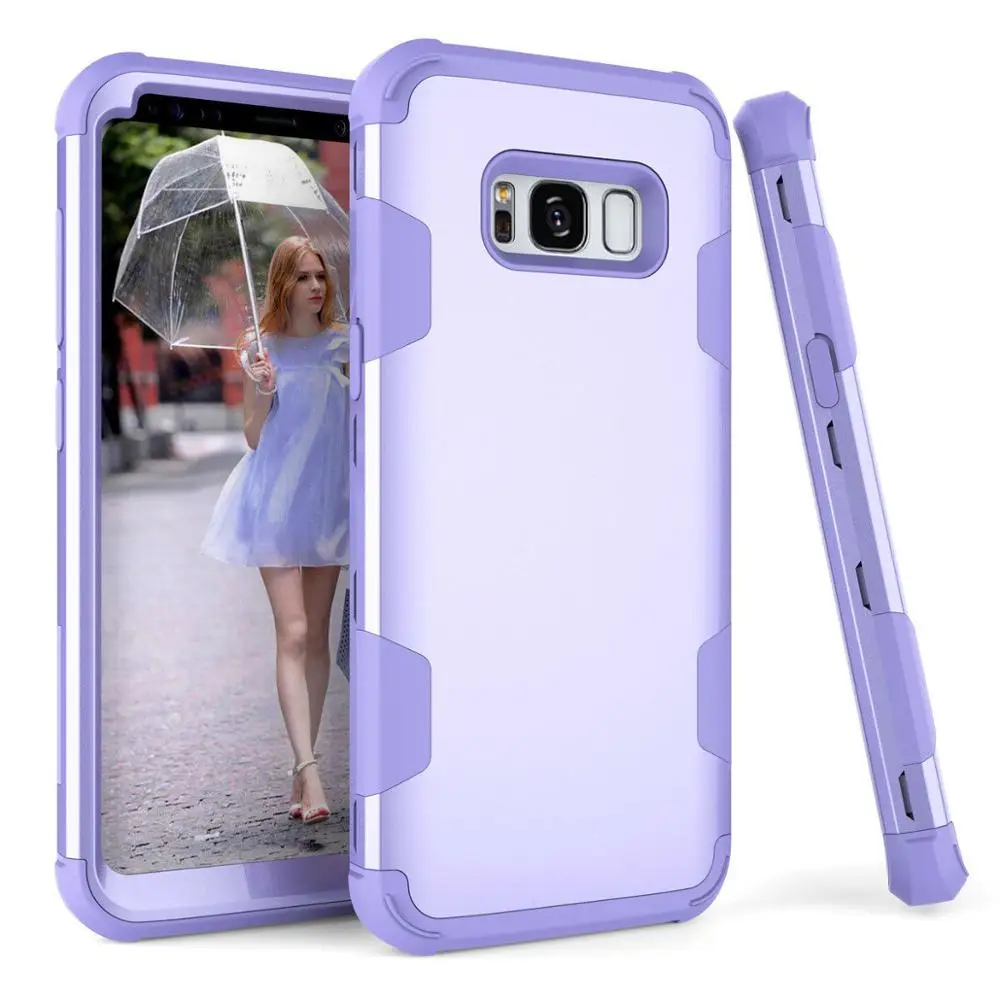 Purple Роскошный противоударный чехол для телефона с роботом для samsung Galaxy S9 S8 Plus, Гибридный ТПУ+ резина, защитный чехол для всего тела, задняя крышка - Цвет: Purple