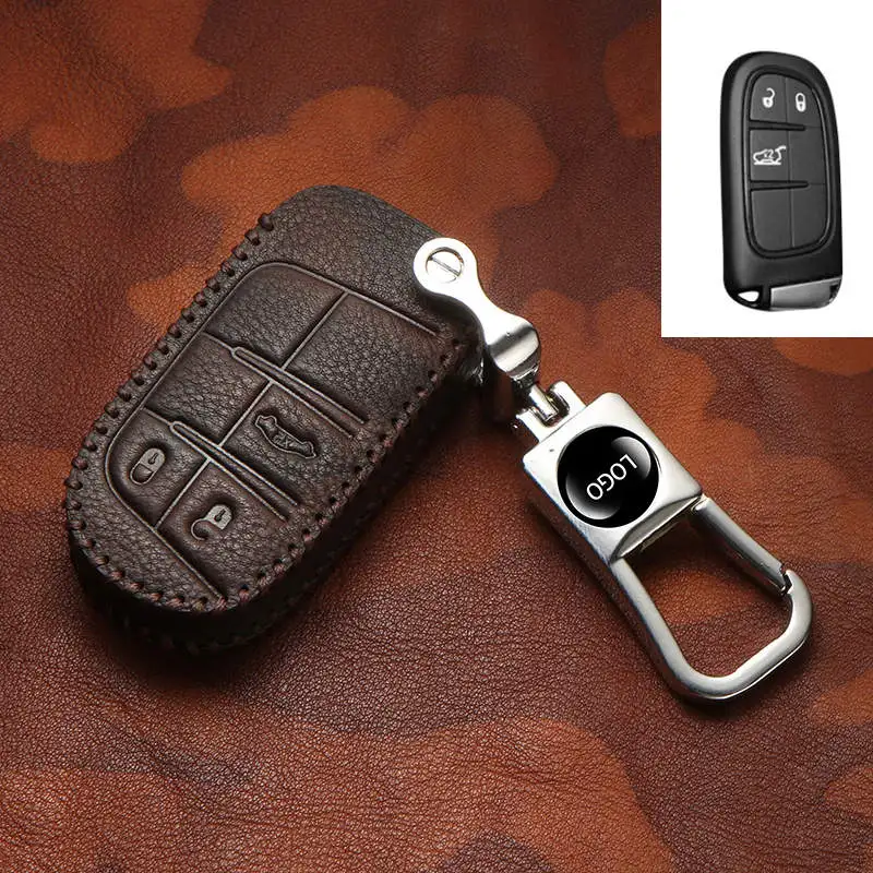 Автомобильный брелок из натуральной кожи для Jeep Grand Cherokee Compass Patriot Dodge Journey Chrysler