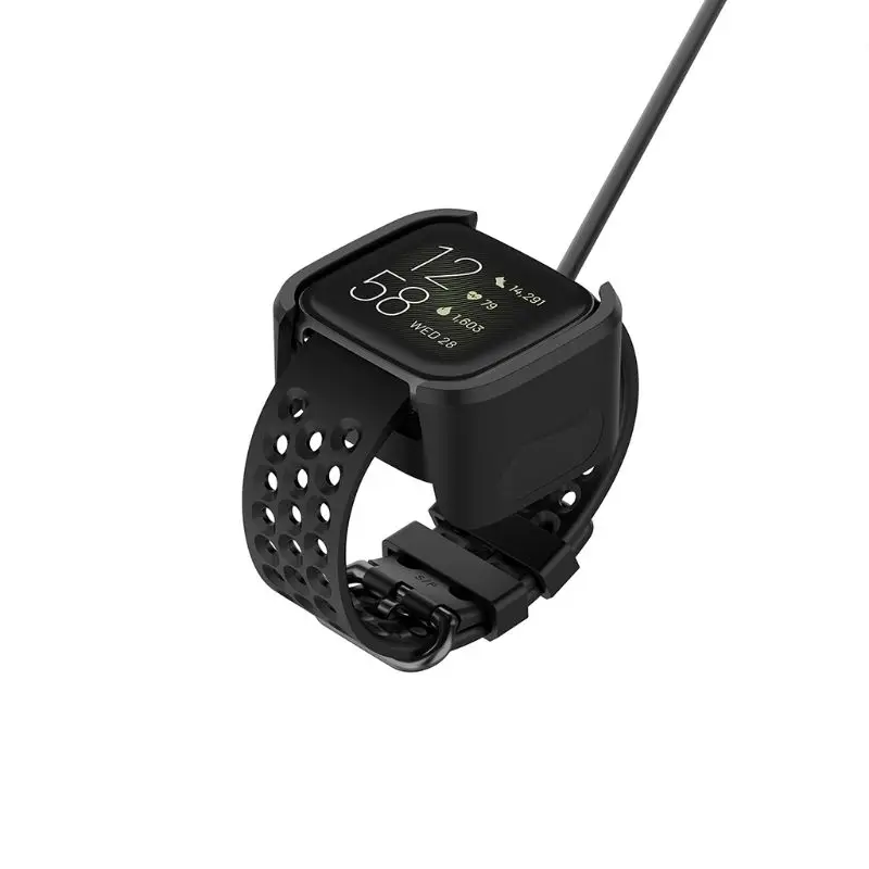 Black USB Fast Charger Cable Charging Dock Stand Cradle For Fitbit Versa 2 Smart Watch Accessories