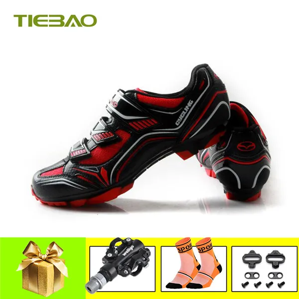 Tiebao sapatilha ciclismo mtb Мужская и женская велосипедная обувь для велоспорта самоблокирующаяся обувь для горного велосипеда дышащая обувь для верховой езды - Цвет: pedals for 1522 R