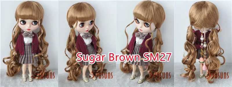 JD337 1/8 1/6 1/4 1/3 Long Pony Braids synthetic mohair BJD wigs OB11 YOSD MSD SD DOD Blythes Doll accessories