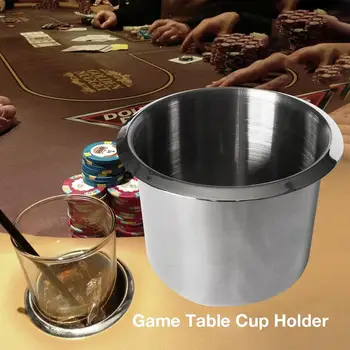 

High Quality Multifunction Entertainment Table Cup Holder Stainless Steel Drink Cup Holder Poker Table Accessories