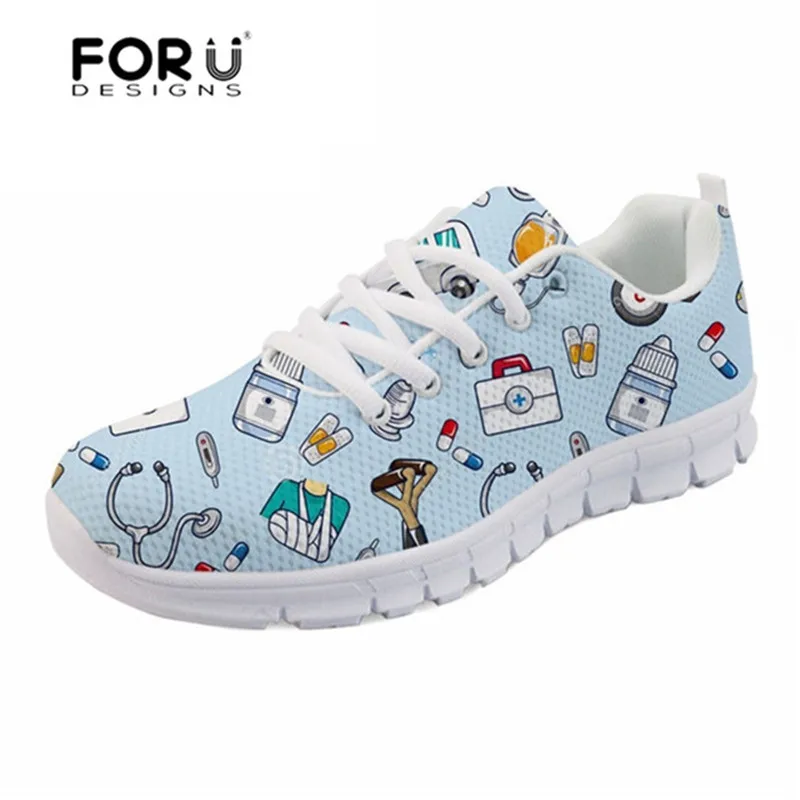 FORUDESIGNS/; женские кроссовки для медсестры; милая фиолетовая обувь на плоской подошве для студентов; Повседневная прогулочная обувь; Zapatos de mujer - Цвет: H5805AQ