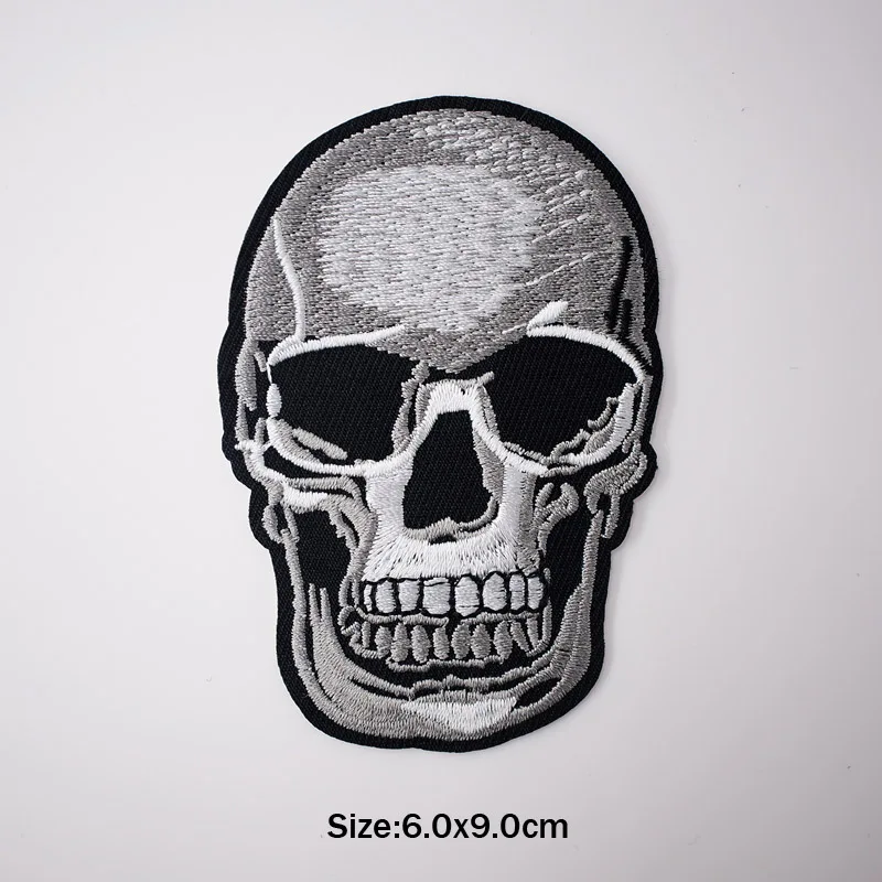 Нашивки с черепом крестом черной розой вышивкой утюгом аппликация для шитья