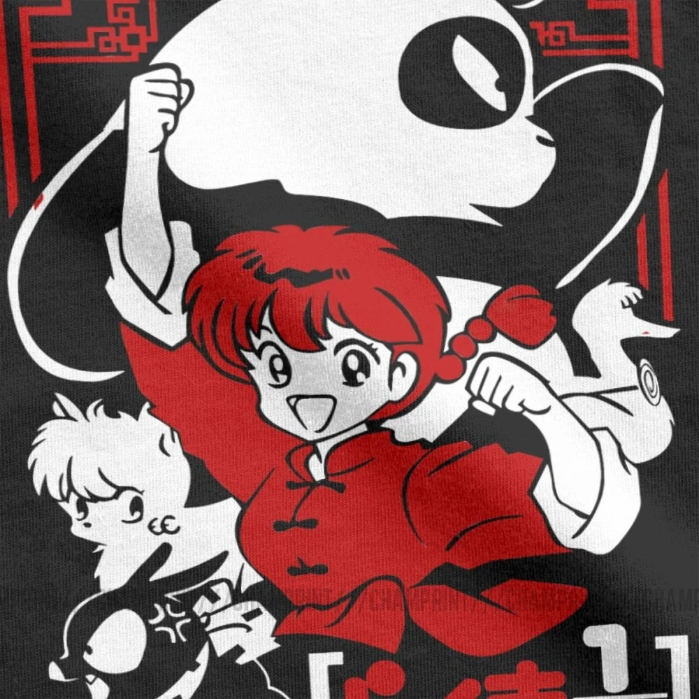 Ranma 12 Мужские футболки Аниме Манга акан р Чан Йога румико Боевая свинья милые футболки с пандой короткий рукав футболки хлопок 4XL 5XL топ