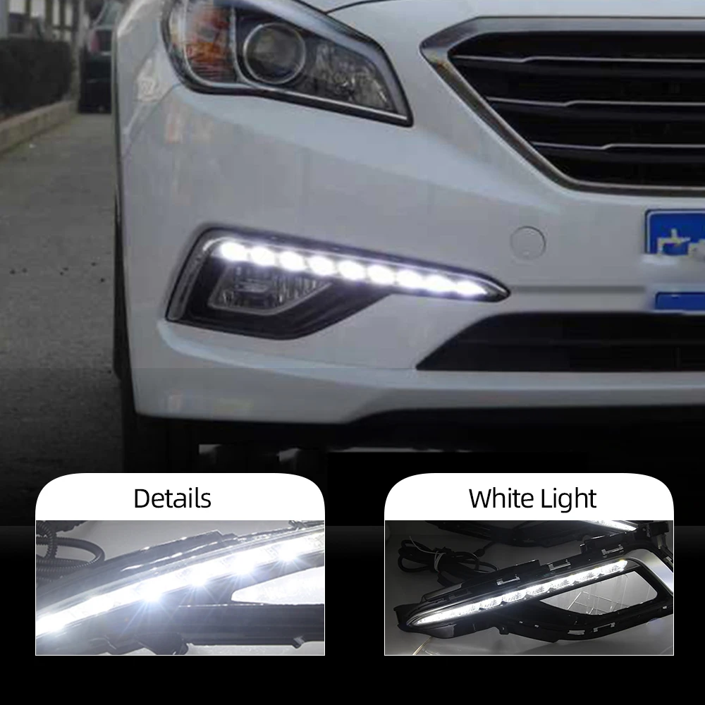 CSCSNL 1 пара для Hyundai Sonata 9 2014 2015 2016 Автомобильный светодиодный вождения DRL