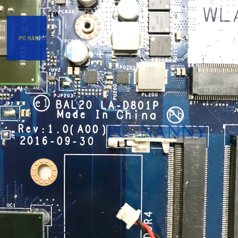 PANANNY для Dell Inspiron 5567, материнская плата для ноутбука, LA-D801P протестирована на I7-7500U