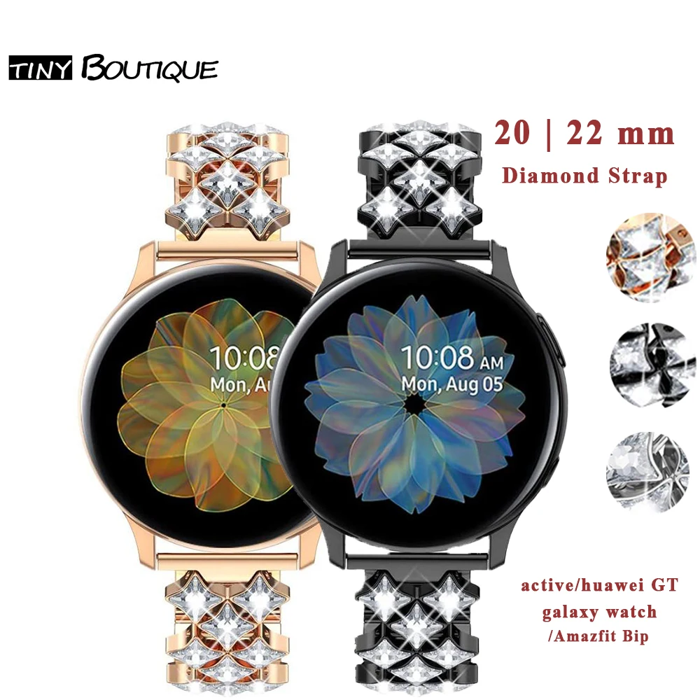 Женский браслет с бриллиантами для galaxy watch 46 мм active2 40 44 ремешок из нержавеющей