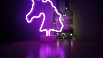 Зеленый Ins светодиодный неоновый Единорог ночной Светильник креативный USB в виде мороженого радуга Ночной светильник Двусторонняя Рождественский светодиодный Хэллоуин подарок для малышей - Испускаемый цвет: Зеленый