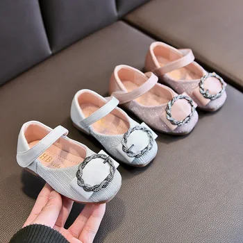 

Spring Girls Leather Shoes Rhinestone Princess Dance Shoes Baby 1-3 Years Old Children Shoes