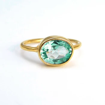 

Simple Woman Gold Solitaire Ring Oval Cubic Zirconia Crystal Rings Birthstone Jewelry Anniversary Gift