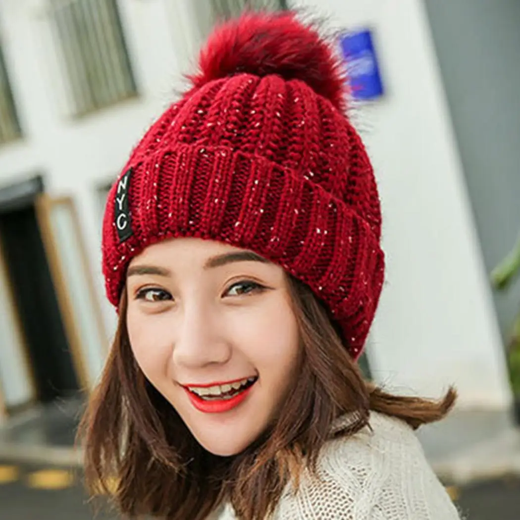 Женская модная зимняя теплая удобная вязаная Повседневная шапка в стиле пэчворк