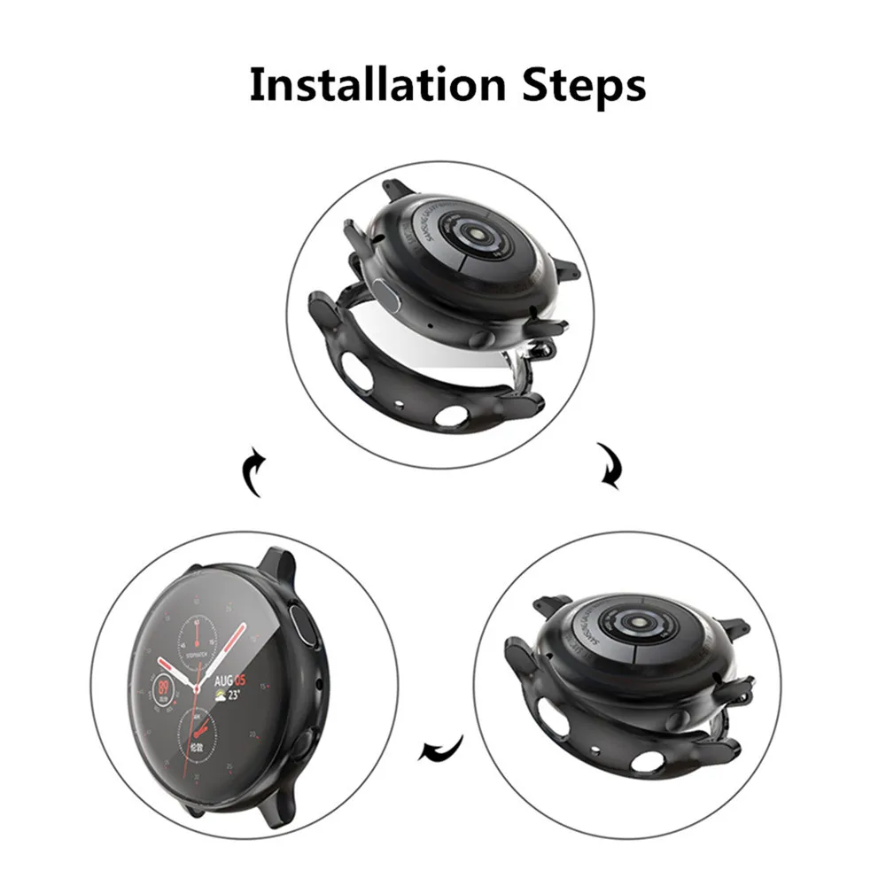 Высококачественный мягкий ТПУ чехол для часов бампер с защитой экрана для samsung Galaxy Watch Active 2 Чехол 40 мм 44 мм аксессуары для часов