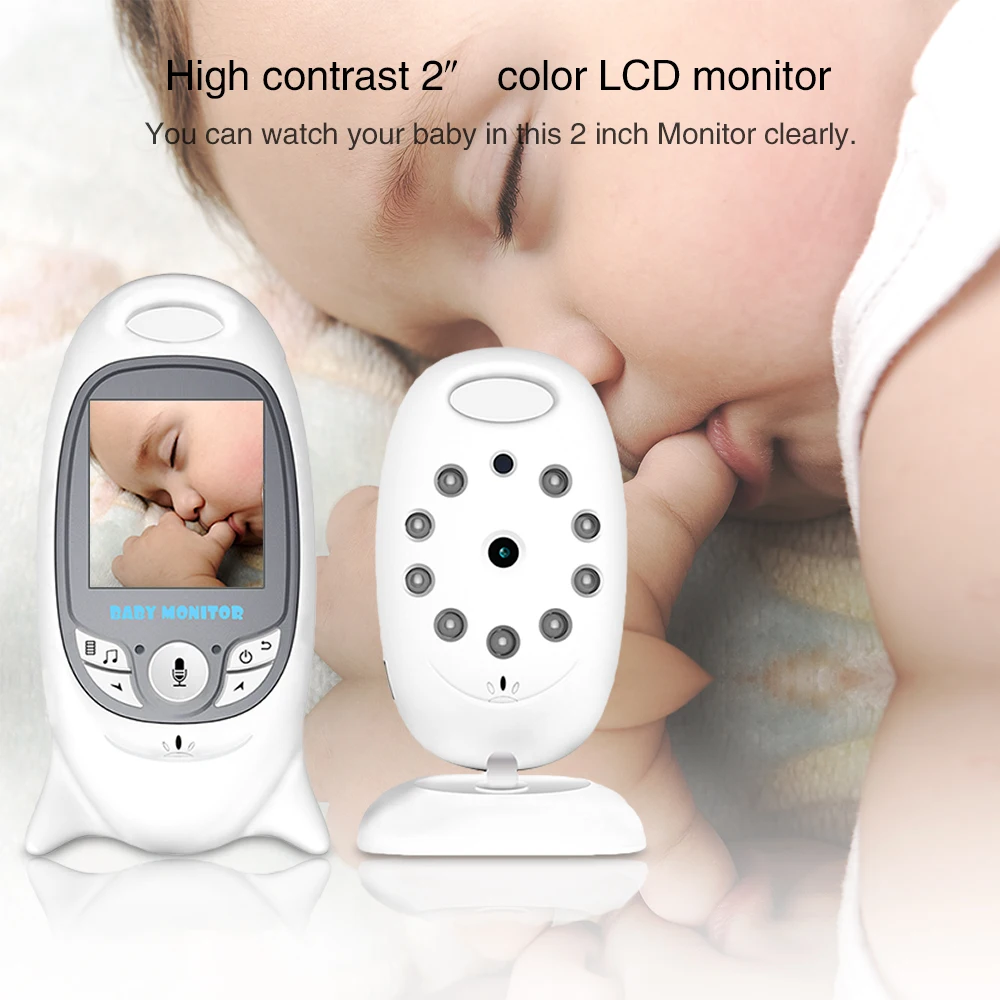 Babycam радионяня s vb601 Новинка 2,0 дюймов lcd колыбельные монитор температуры 2 способа разговора ИК ночного видения английское меню радионяня