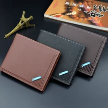 

High Quality Men's Wallet Fashion Pu Leather Cross-section Multi-function Wallet Male Zipper Coin Purses Tide Short Money Clip