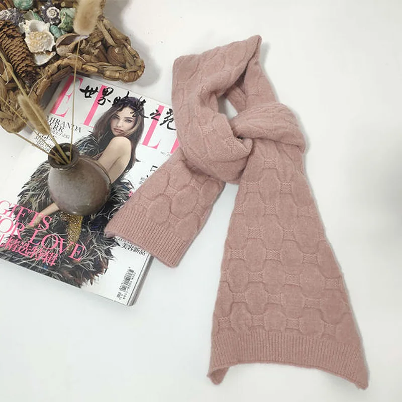 Round Twist Pink Модные женские шерстяные вязаные шарфы, теплые мягкие милые короткие шарфы для женщин и мужчин, подарок на Рождество - Цвет: Round Twist Pink