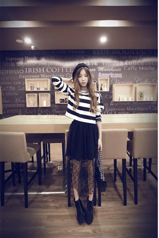

2017 Spring WOMEN'S Dress New Style Polka Dot Mesh Skirt Ozhouzhan Ladies' Skirt Spring
