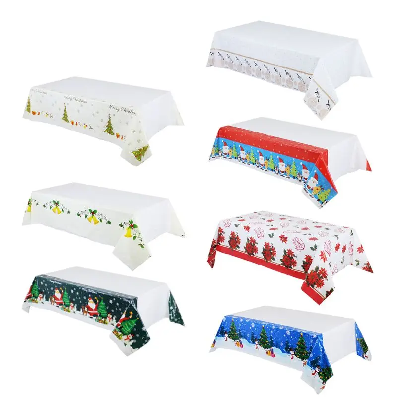 

Christmas Tablecloth Santa Snowflake Engineered Printed Xmas Table Runner