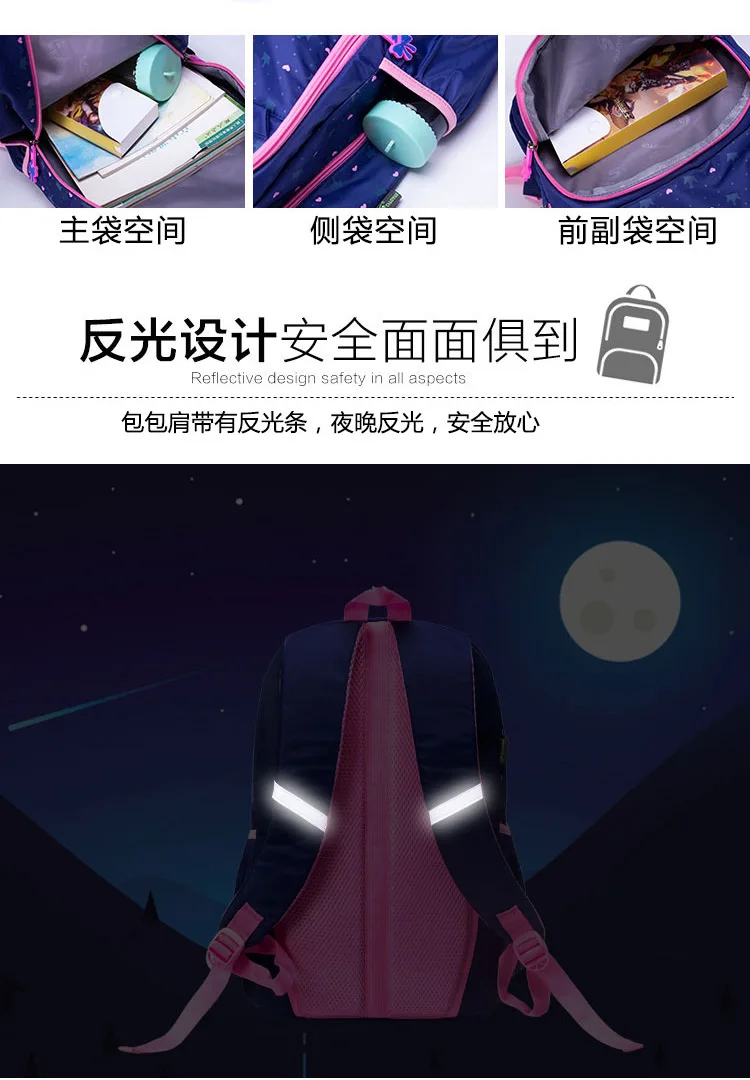Jiang Hao Young STUDENT'S/новая стильная школьная сумка для женщин 2-5 класса, снимающая нагрузку, водонепроницаемая Большая объемная детская задняя часть принцессы