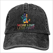 Больше Love Less Hate, Gay Pride винтажная вымытая окрашенная хлопковая саржа Низкопрофильная регулируемая бейсболка