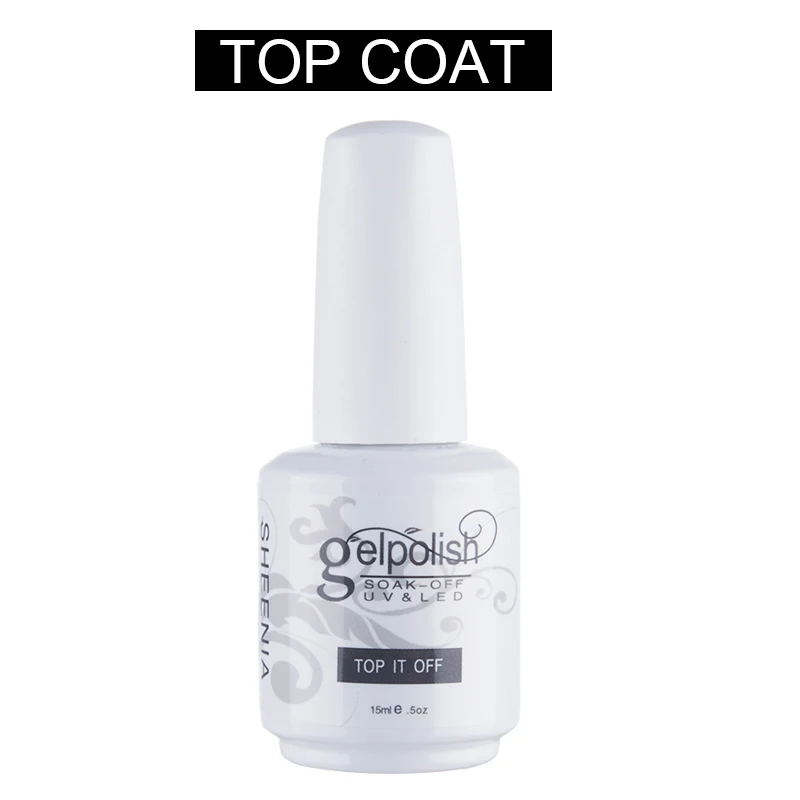 Top Coat Гель-лак для ногтей 15 мл УФ-Гель-лак для ногтей Набор для маникюра геллак Полупостоянный Гибридный праймер для ногтей арт белая бутылка - Цвет: Top Coat