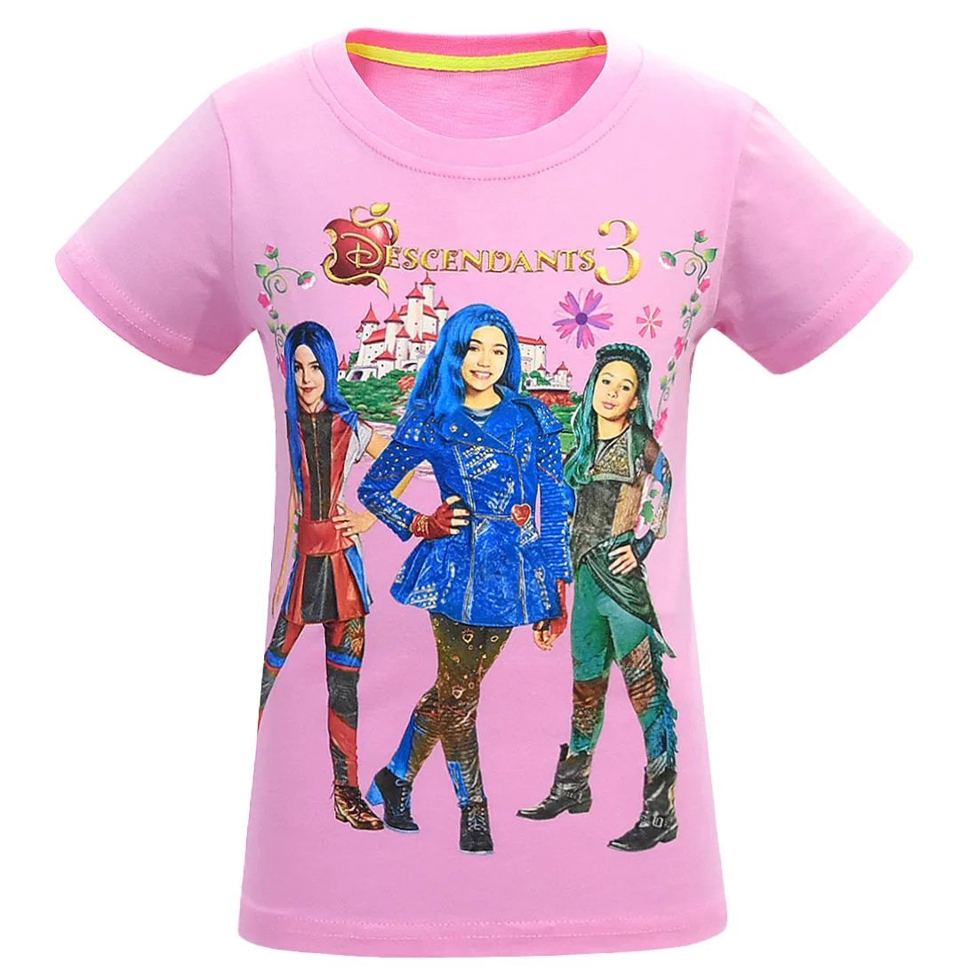 Одежда для девочек топ с короткими рукавами, футболка для маленьких девочек детская футболка детская одежда, футболка с надписью «queen of Mean Descendants 3» для детей