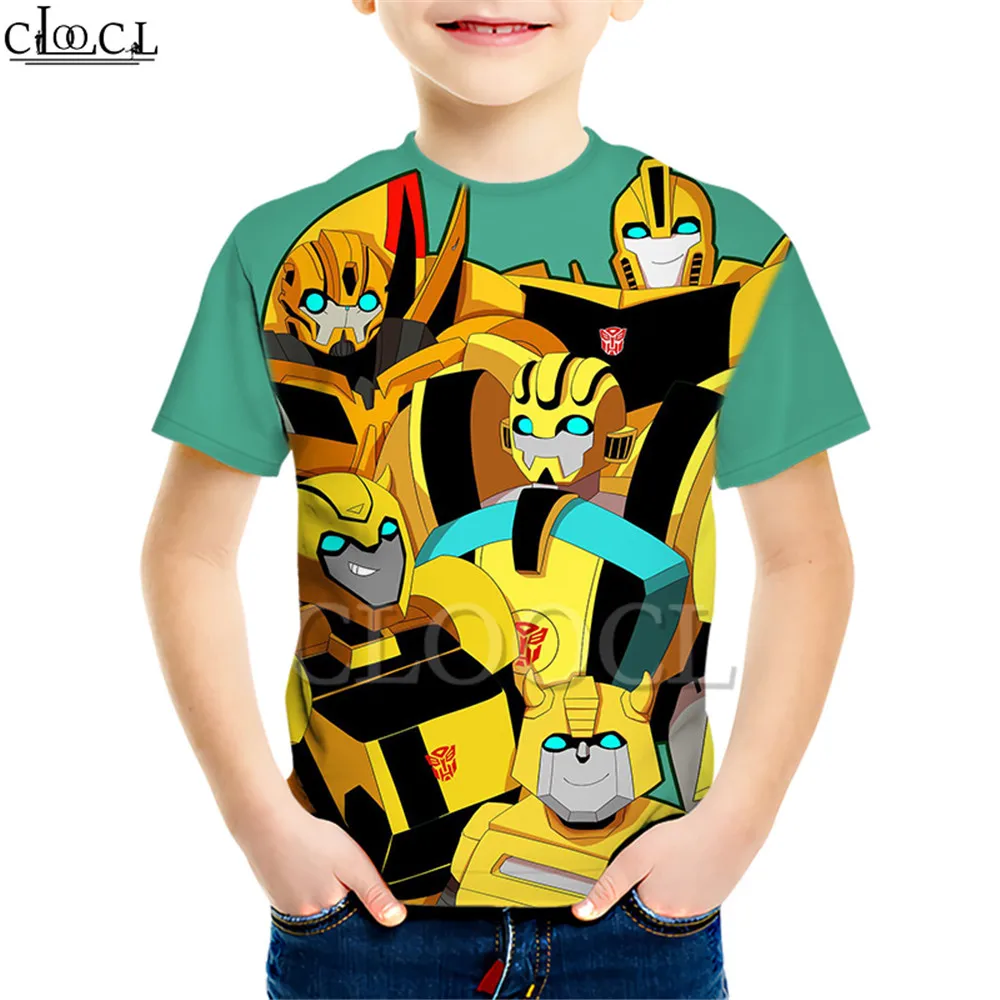 Kids T shirt 3 Футболка с принтом супергероя автомобиля шмеля Креативная одежда с объемным рисунком для мальчиков и девочек Повседневные детские топы с короткими рукавами, Прямая поставка - Цвет: Kids T shirt 3