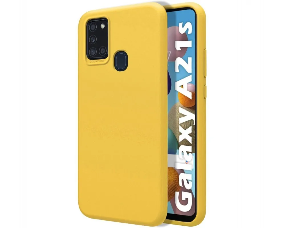 Funda Silicona Líquida Ultra Suave para Samsung Galaxy A21s color Amarilla