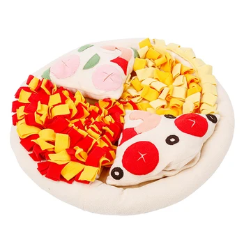 

Slow Feeding Pizza Multifunctional Fleece Relieve Stress Foraging Skill Training Dog Snuffle Mat Toy Sleeping Detachable