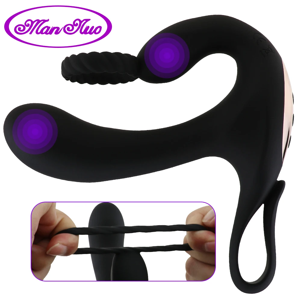 Массажер Prostata 10 скоростей Анальная пробка вибратор стимулятор эякуляции