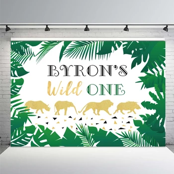 

MEHOFOTO Photography Backdrop Wild One Tropical Leaves Birthday Party Customized Banner Photographic Backgrounds Studio Vinyl