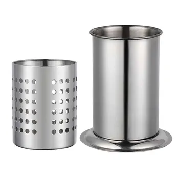 

2pcs/set Storage Organizer Tableware Forks Spoons Desk Cookware Kitchen Tool Rust Proof Stainless Steel Cooking Utensil Holder
