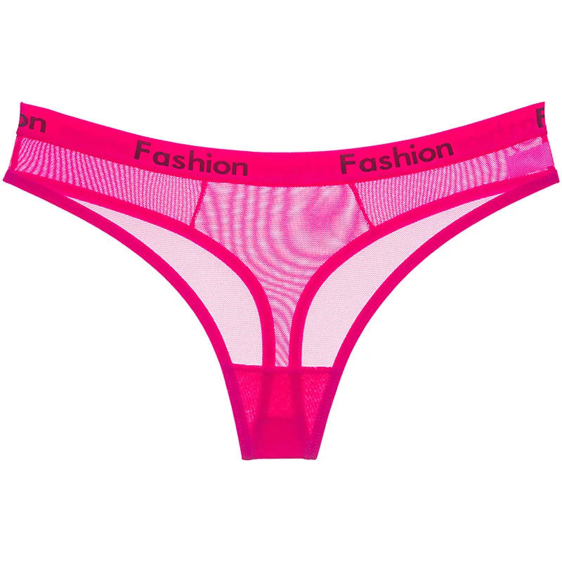 Sporty Style Sexy Transparent Underwear Women Crotch Cotton Briefs Soft Hollow Out Panties String Thong Sex Lingerie