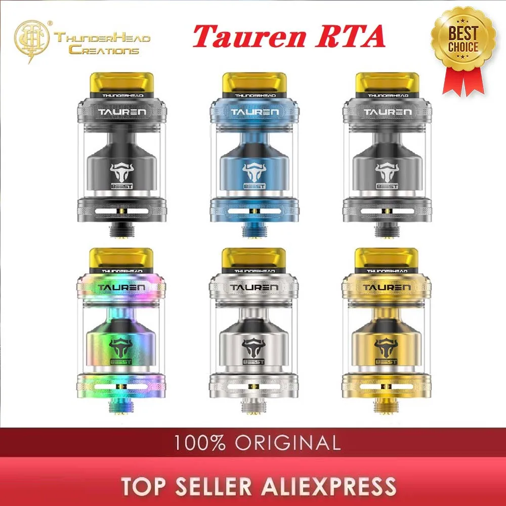 Original THC Tauren RTA 2ml/4.5ml with 26 Micro Hexagonal Honey Comb Air Holes & Single Coil/Dual Coils Tank VS Dead Rabbit |