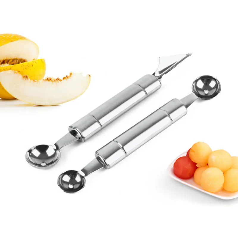 

Kitchen Supplies Carving Tools Portable Fruit Carving Knife 1Pcs Double-end Fruit Digging Spoons Ice Cream Scoop Stainless Steel