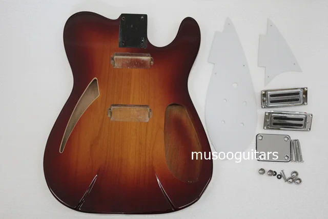 Полуполый Электрический корпус в отделке Fireglo с 2 шт pickguard
