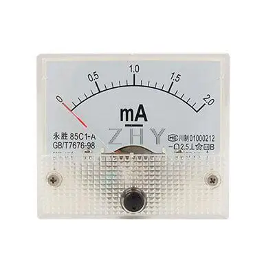 

85C1-A 0-2mA Analog DC Current Panel Meter Ammeter New