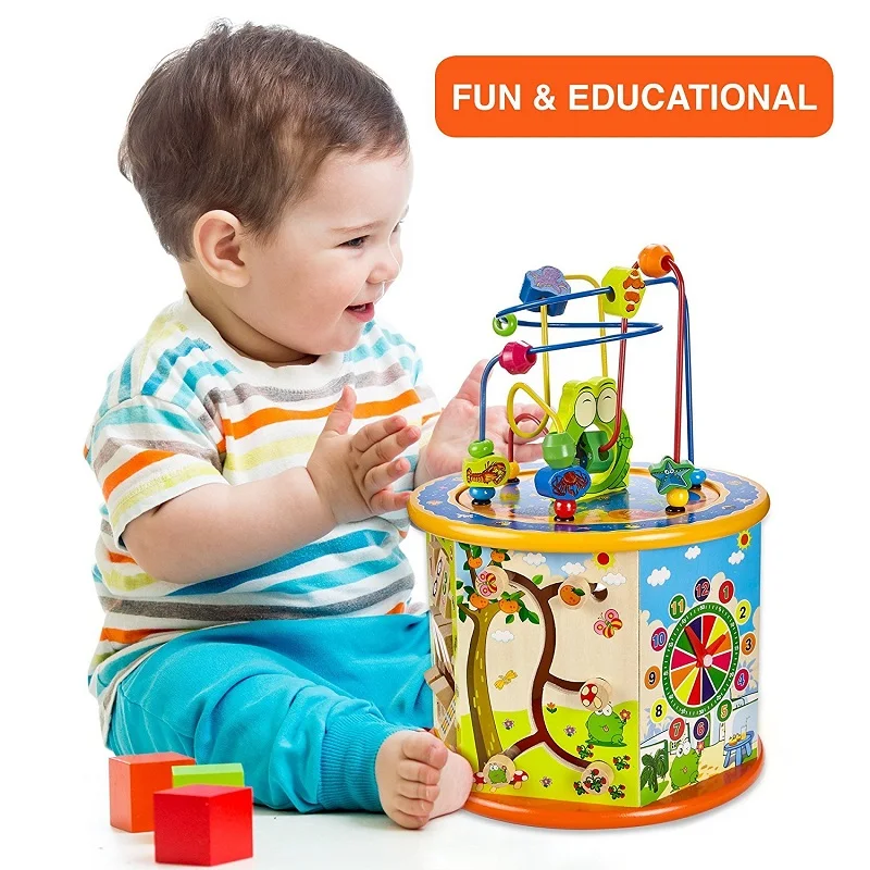 Детские бусины, шкатулка для драгоценностей, детские игрушки, строительные блоки для детей 1-2-3 лет, 6-12 месяцев, головоломка для мальчиков и девочек