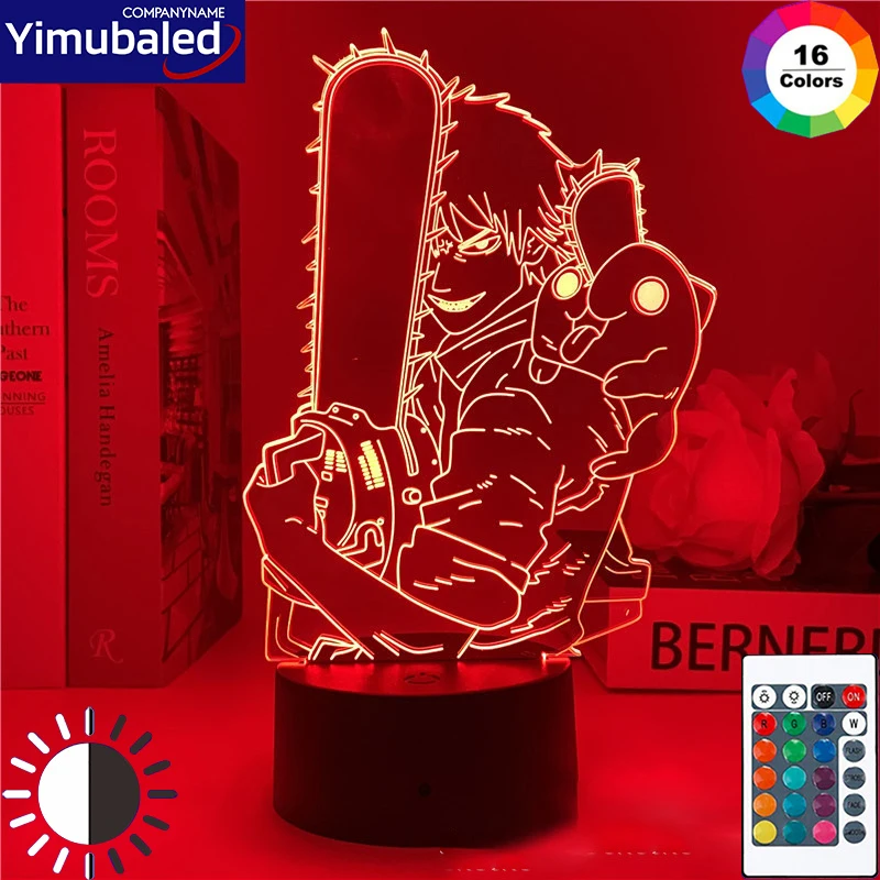 3d Lâmpada Led Anime Homem motosserra para quarto Decoração Nightlight Kids  Presente de Aniversário Manga Chainsaw Man Led Night Light Bedside