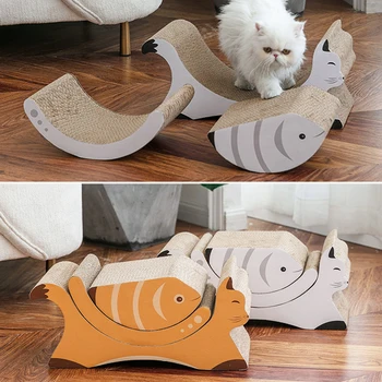 

3Pcs/ Set Pet Cat Scratching Board Cat Shape Sleeping Nest Scratch Board Corrugated Paper Cat Scratch Board for Home Pet