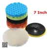 7x 3''5''6''7''polissage éponge tampon de polissage Kit d'outils à main pour voiture polisseur composé polissage ► Photo 3/6