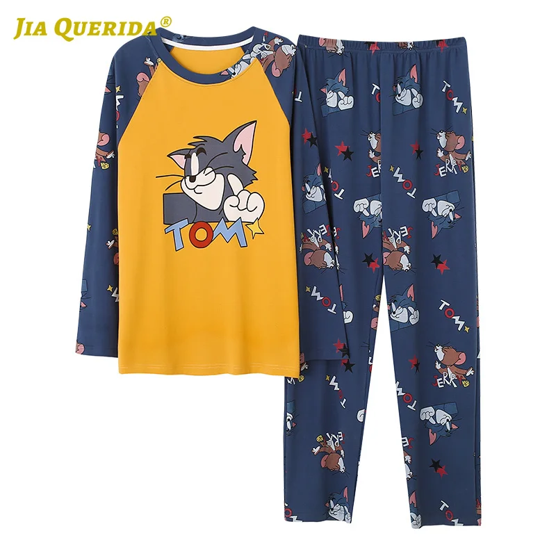 

Cartoon Printing Long Sleeve Long Pants Sleepwear Fashion Style Casual Style Man Clothes Sleepwear Man Clothes Man Pajamas Set