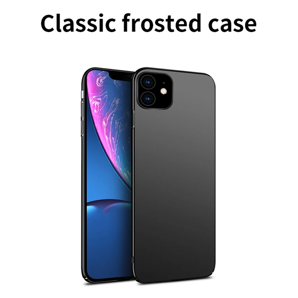 100 шт ультра тонкий жесткий чехол для iPhone 11 Pro Max чехол для телефона тонкий матовый Задний защитный чехол для iPhone 11 pro ударопрочный