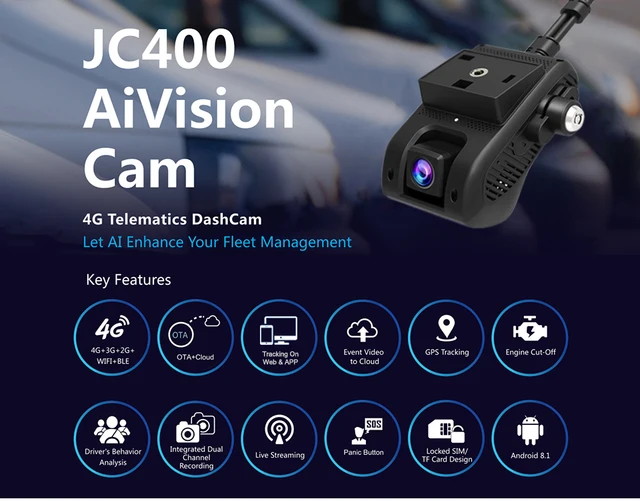 Dash Cam JC400 4G Con Doppia Telecamera - Monitoraggio GPS In Tempo Reale, Visione Notturna E Parcheggio 24/7 - Foto 8