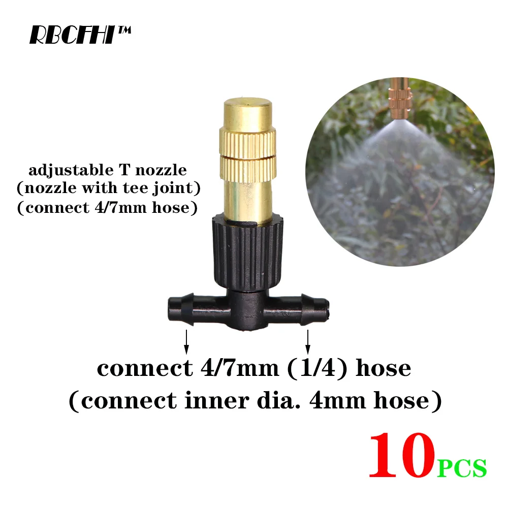 Micro Drip Irrigation Misting Brass Nozzle Garden Spray Cooling Parts Copper Sprinkler with Connector 10PCS 5 Types garden sprinkler plants irrigation kits drip irrigation spike garden irrigation nozzle drip irrigation
