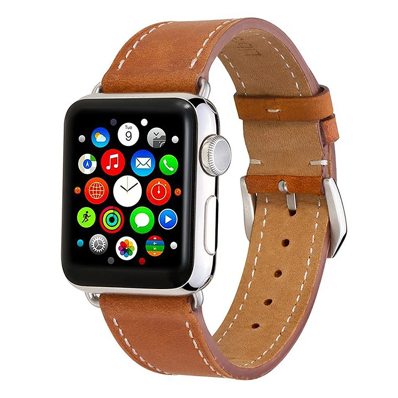 Ремешок для часов A pple Watch1/2/3 верхний слой из кожи iwatch44мм 42 мм 40 38 ремешок лошади