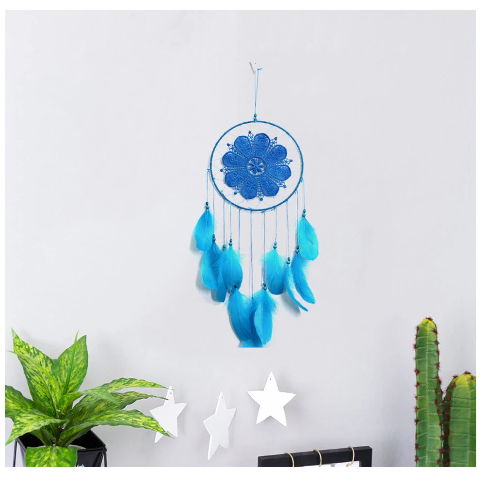 Dreamcatcher Goose Feathers Floating Lace Dream Catcher Scandinavian Style Dreamcatcher Nordic Decoration Home Wind Chimes